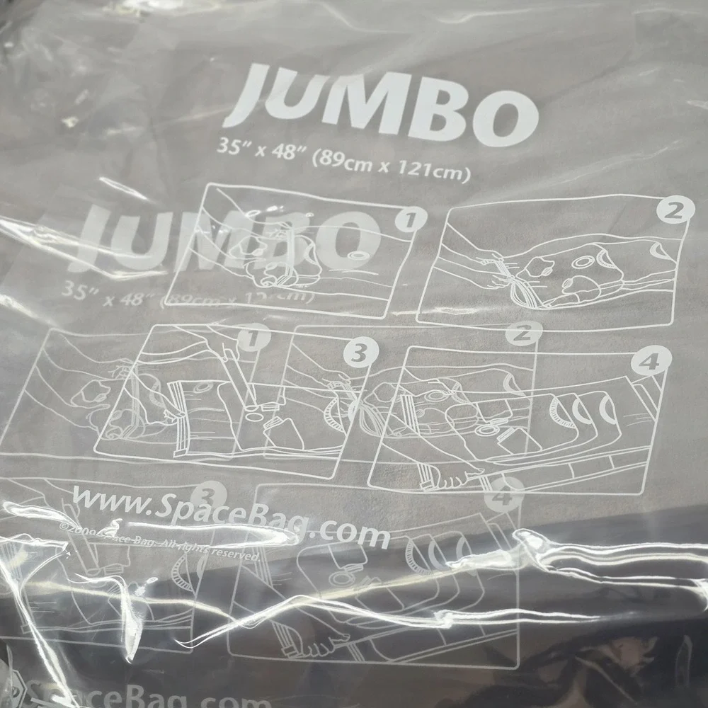 Ziploc Space Bag Pillows & Comforters 2 Jumbo Flats Airtight Waterproof Reusable